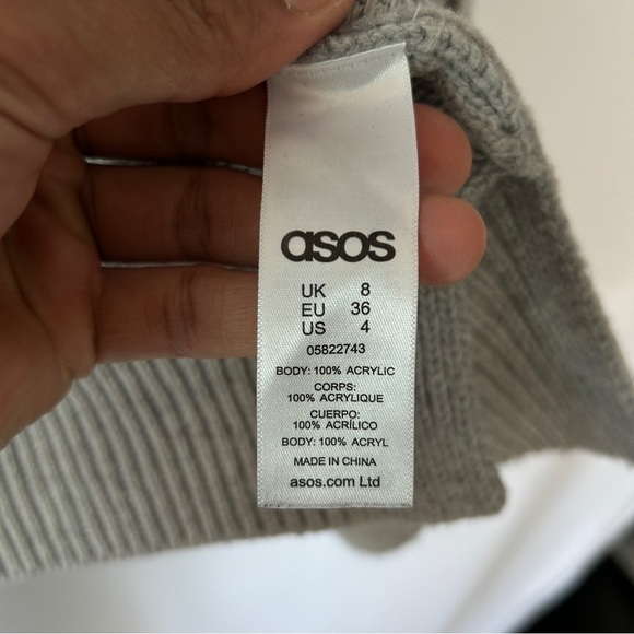 ASOS Women’s Shawl Collar Fisherman Rib Knit Cardigan Sweater Size 4 - Picture 2 of 8